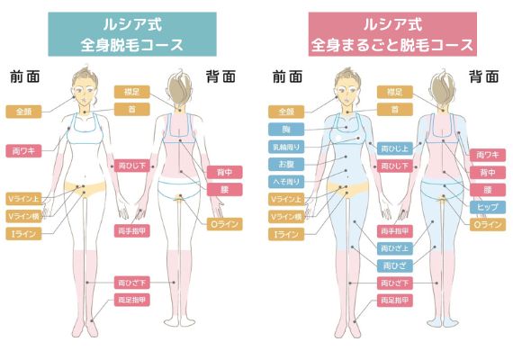 ルシアクリニックの全身脱毛コース