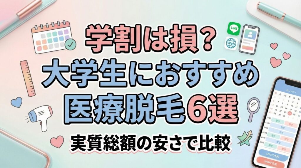 学割は損？大学生におすすめ医療脱毛6選｜実質総額の安さで比較【2026年春版】