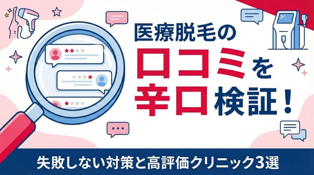 医療脱毛の悪い口コミを「辛口」検証！失敗しない対策と高評価クリニック3選