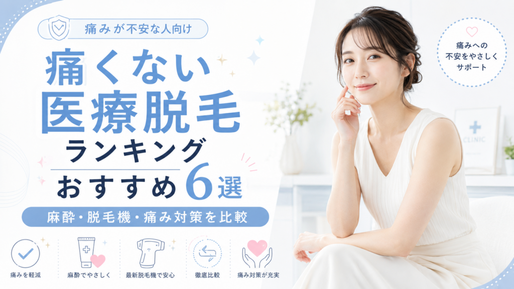 痛くない医療脱毛ランキングおすすめ6選｜痛みが不安な人向け