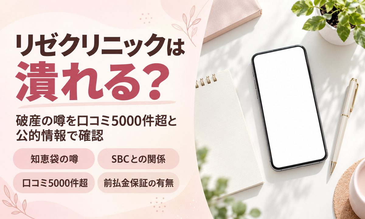リゼクリニックは潰れる？破産の噂を口コミと公的情報で確認