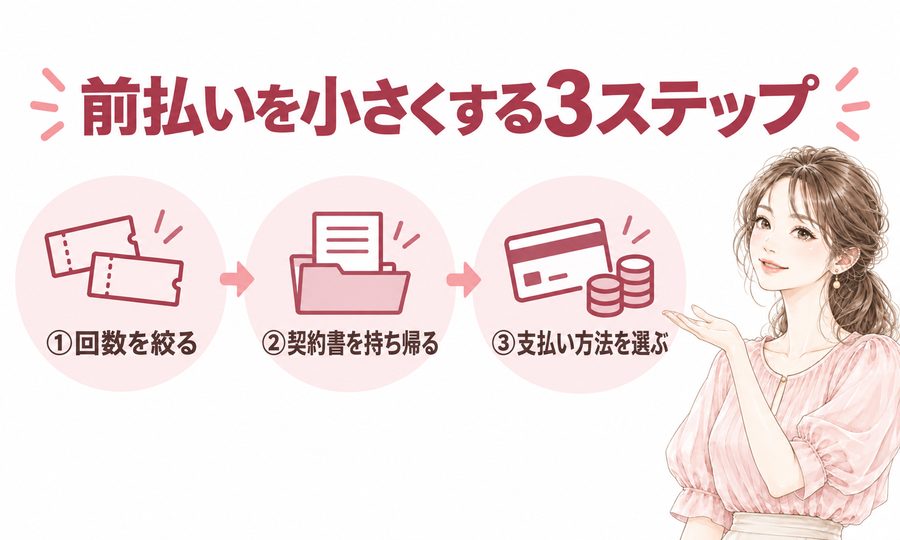湘南美容クリニックで前払いを小さくする3ステップ。回数を絞る・契約書を持ち帰る・支払い方法を選ぶ