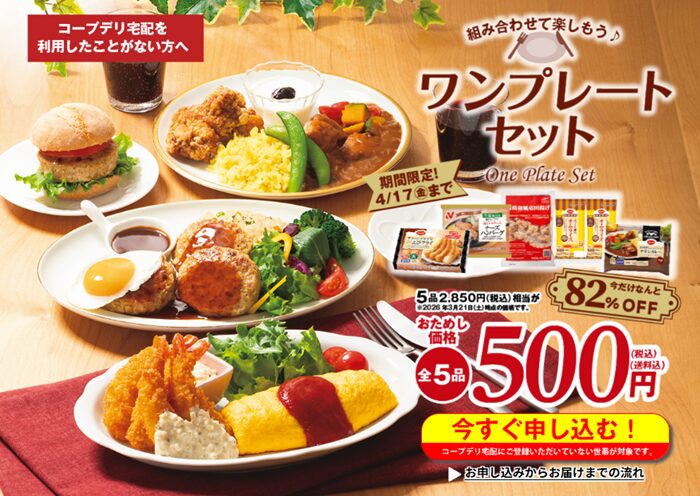 コープデリお試しワンプレートセット 500円