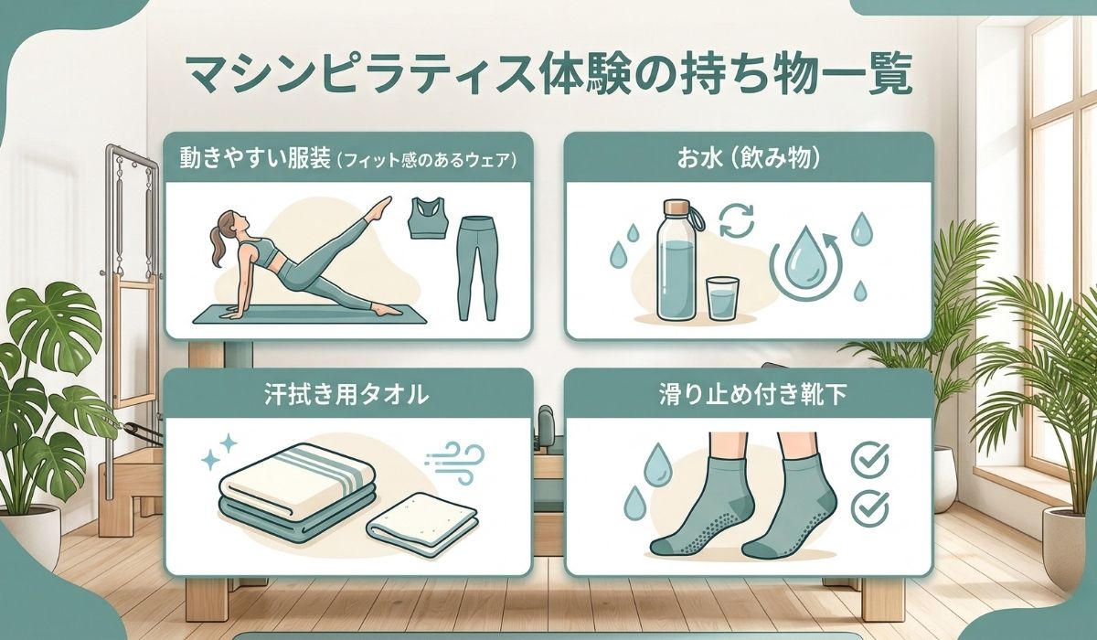 ピラティス体験の持ち物はこれ！マシンピラティスで必須の靴下や服装も解説