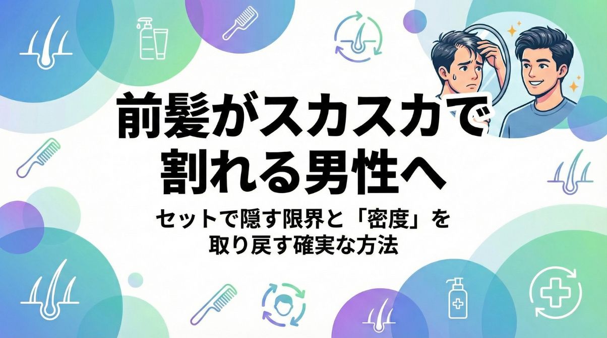 前髪がスカスカで割れる男性へ。セットで隠す限界と「密度」を取り戻す確実な方法