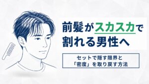 前髪がスカスカで割れる男性へ。セットで隠す限界と密度を取り戻す方法