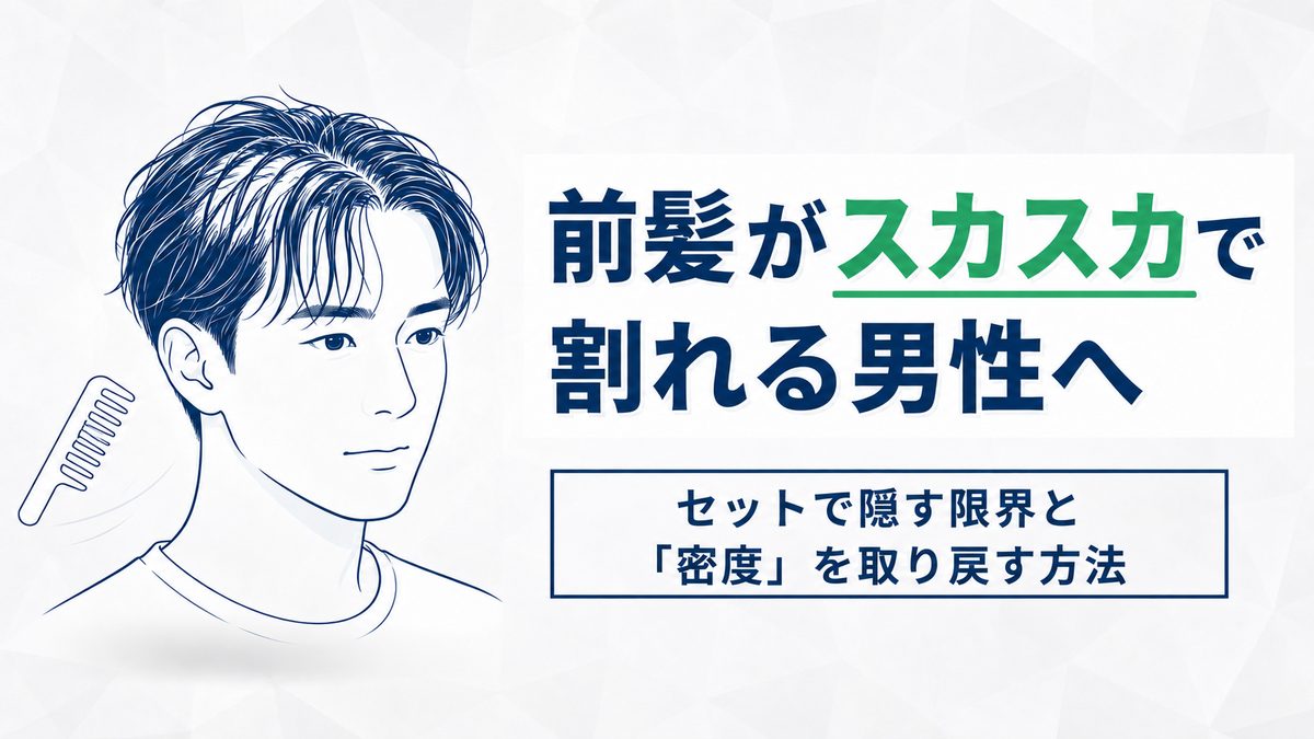 前髪がスカスカで割れる男性へ。セットで隠す限界と密度を取り戻す方法