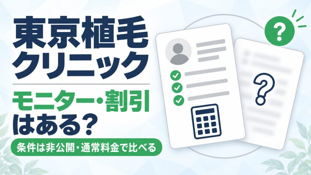 東京植毛クリニックのモニター・割引の有無と通常料金を解説した記事のアイキャッチ